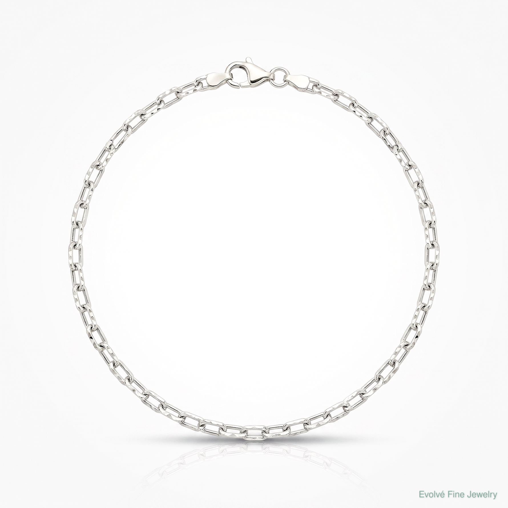 Sterling Silver 2.9mm Diamond-cut Long Link Cable Chain - Lifestyle View