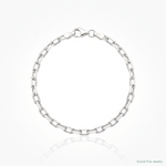 Sterling Silver Rhodium-plated 2.9mm Diamond-cut Long Link Cable Chain - Lifestyle View