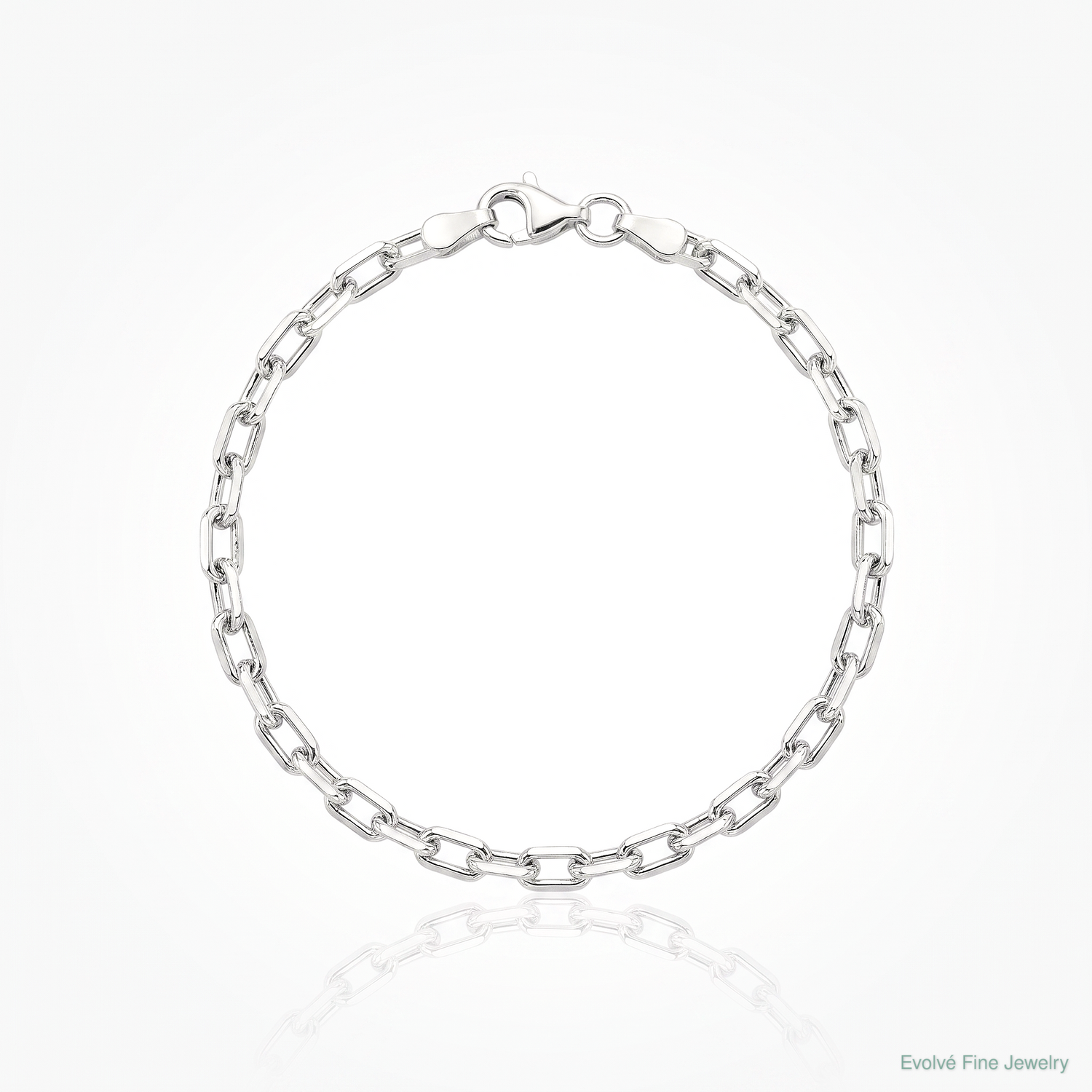 Sterling Silver Rhodium-plated 2.9mm Diamond-cut Long Link Cable Chain - Lifestyle View
