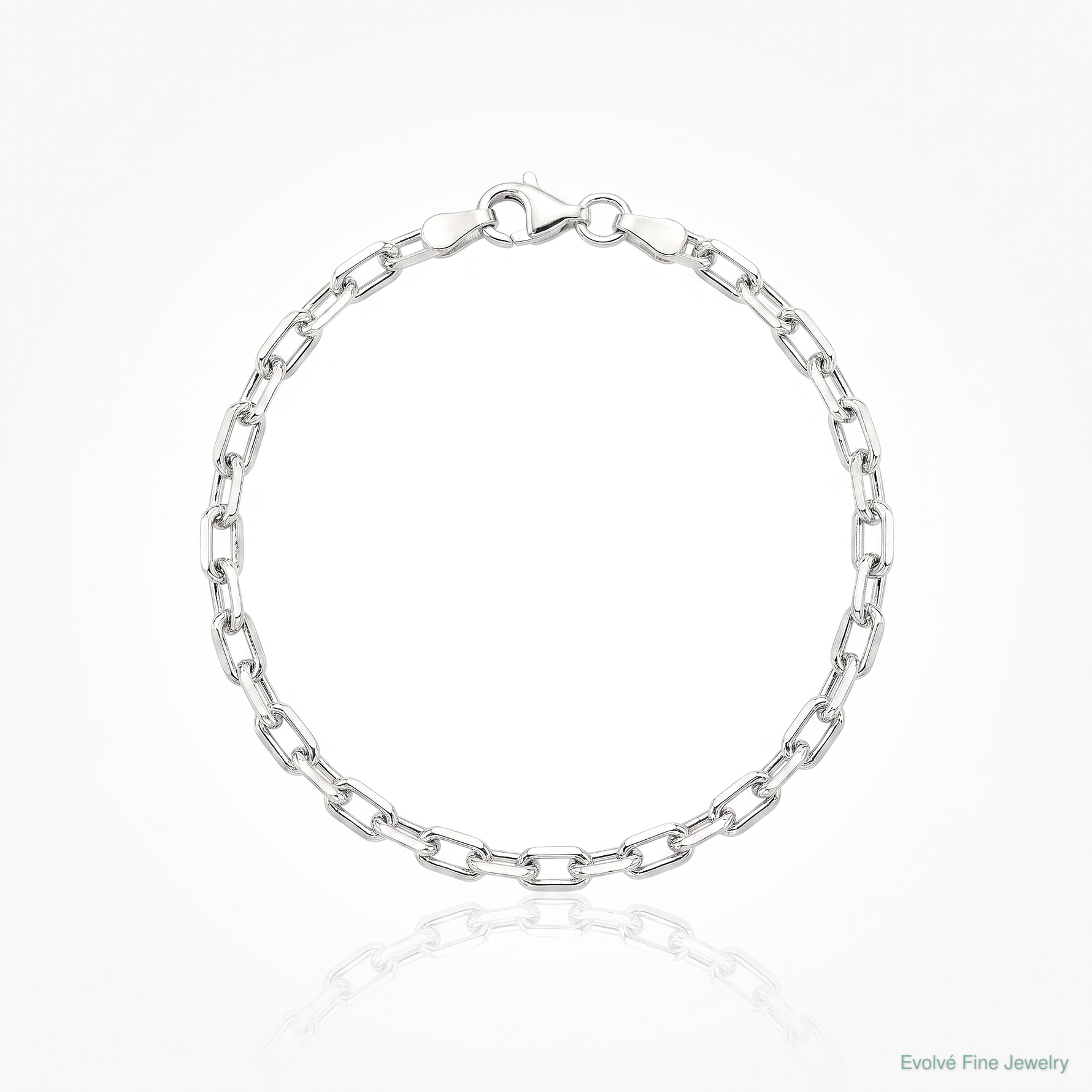 Sterling Silver Rhodium-plated 2.9mm Diamond-cut Long Link Cable Chain - Lifestyle View