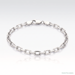 Sterling Silver Rhodium-plated 3.75mm Diamond-cut Long Link Cable Chain - Lifestyle View