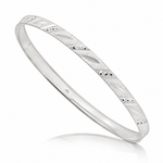 Sterling Silver 5mm Diamond Cut Slip-on Bangle - Lifestyle View