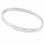 Sterling Silver Diamond Cut Slip-on Bangle - Lifestyle View