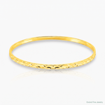 Sterling Silver Gold-tone Diamond Cut Slip-on Bangle - Lifestyle View