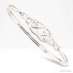 Sterling Silver Polished Celtic Bangle - Lifestyle View