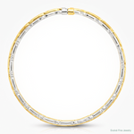 Sterling Silver Rhodium-plated Gold-tone Diamond-cut Set of 2 Bangles - Lifestyle View