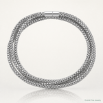 Sterling Silver Rhodium-plated 3 Intertwined Stretch Mesh Bracelets - Lifestyle View