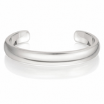 Sterling Silver Polished 15mm Domed Cuff Bangle - Lifestyle View