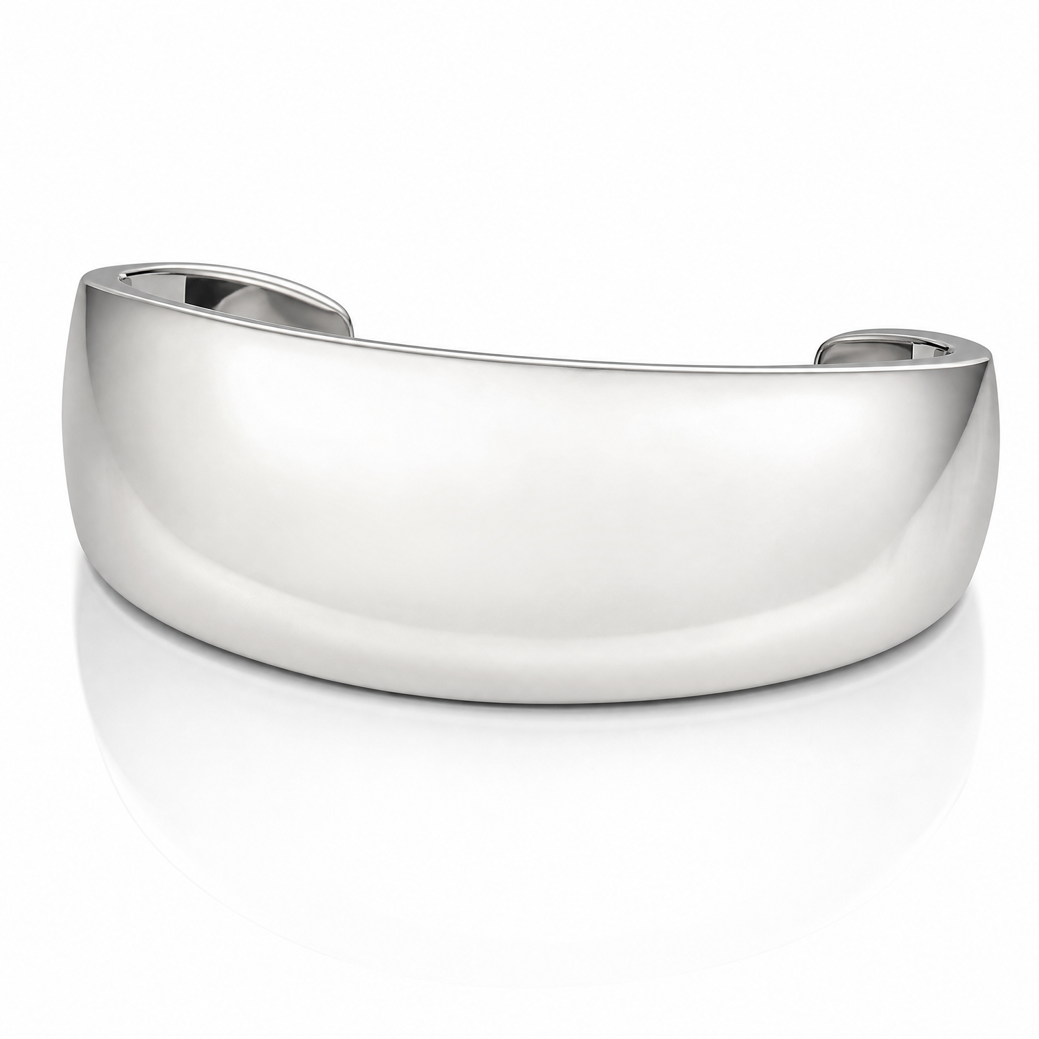 Sterling Silver Polished 30mm Domed Cuff Bangle - Lifestyle View