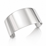 Sterling Silver Polished 40mm Flat Cuff Bangle - Lifestyle View