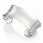 Sterling Silver Polished 25mm Concave Cuff Bangle - Lifestyle View