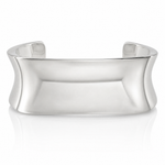 Sterling Silver Polished 30mm Concave Cuff Bangle - Lifestyle View