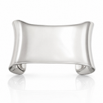 Sterling Silver Polished 40mm Concave Cuff Bangle - Lifestyle View
