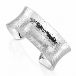 Sterling Silver 25mm Concave Hammered Cuff Bangle - Lifestyle View
