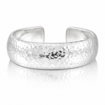 Sterling Silver 20mm Domed Hammered Cuff Bangle - Lifestyle View