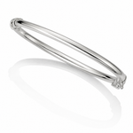 Sterling Silver Polished Hinged Baby Bangle - Lifestyle View
