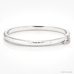 Sterling Silver RH-plated Polished D/C 5mm Hinged Baby Bangle Bracelet - Lifestyle View