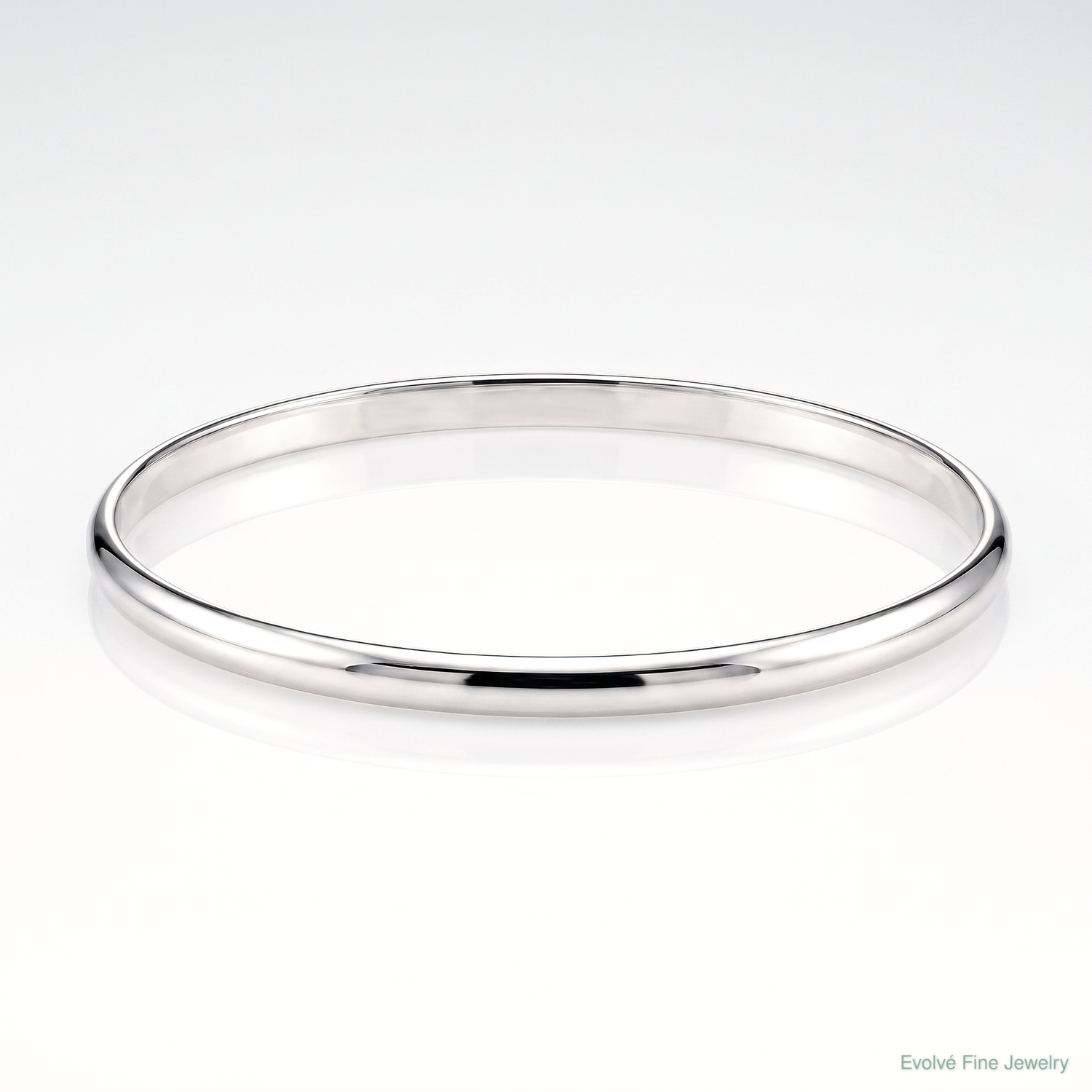 Sterling Silver 2.25mm Solid Polished Plain Slip-On Bangle Bracelet - Lifestyle View