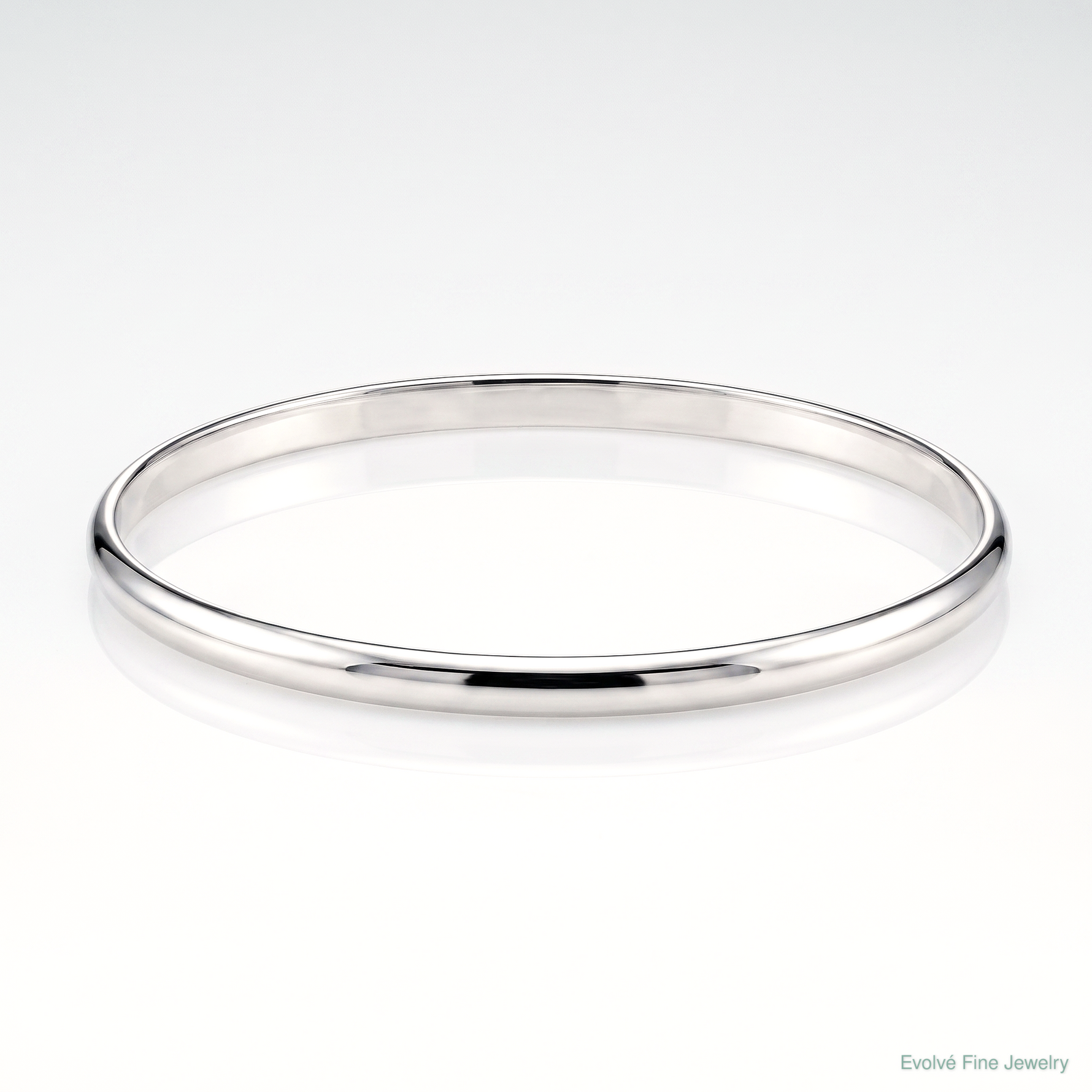 Sterling Silver 2.25mm Solid Polished Plain Slip-On Bangle Bracelet - Lifestyle View