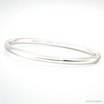 Sterling Silver 4mm Solid Polished Plain Slip-On Bangle Bracelet - Lifestyle View