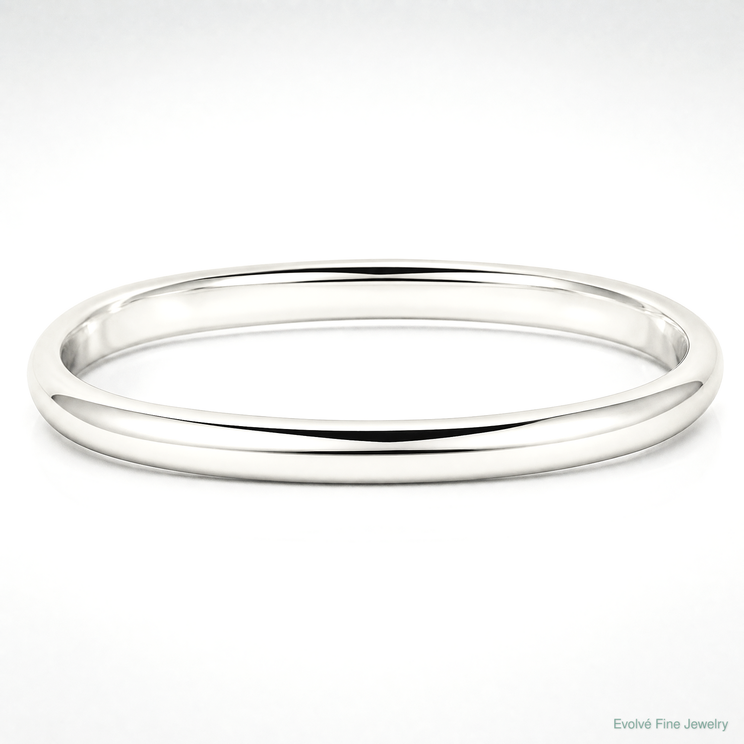 Sterling Silver 6.25mm Solid Polished Plain Slip-On Bangle Bracelet - Lifestyle View