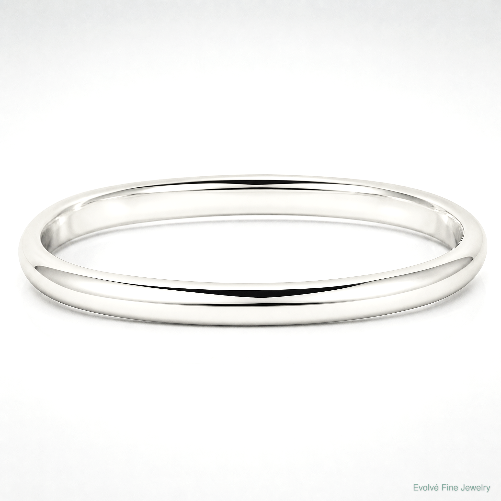 Sterling Silver 6.25mm Solid Polished Plain Slip-On Bangle Bracelet - Lifestyle View