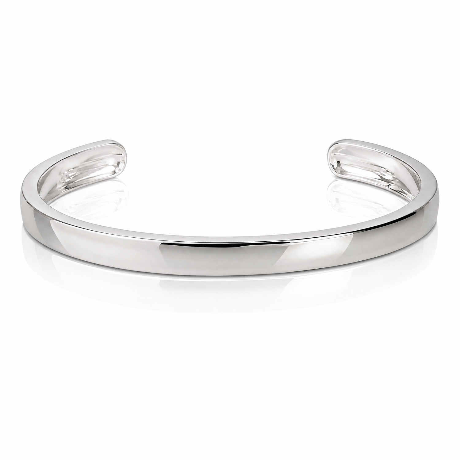 Sterling Silver 5mm Cuff Bangle - Lifestyle View