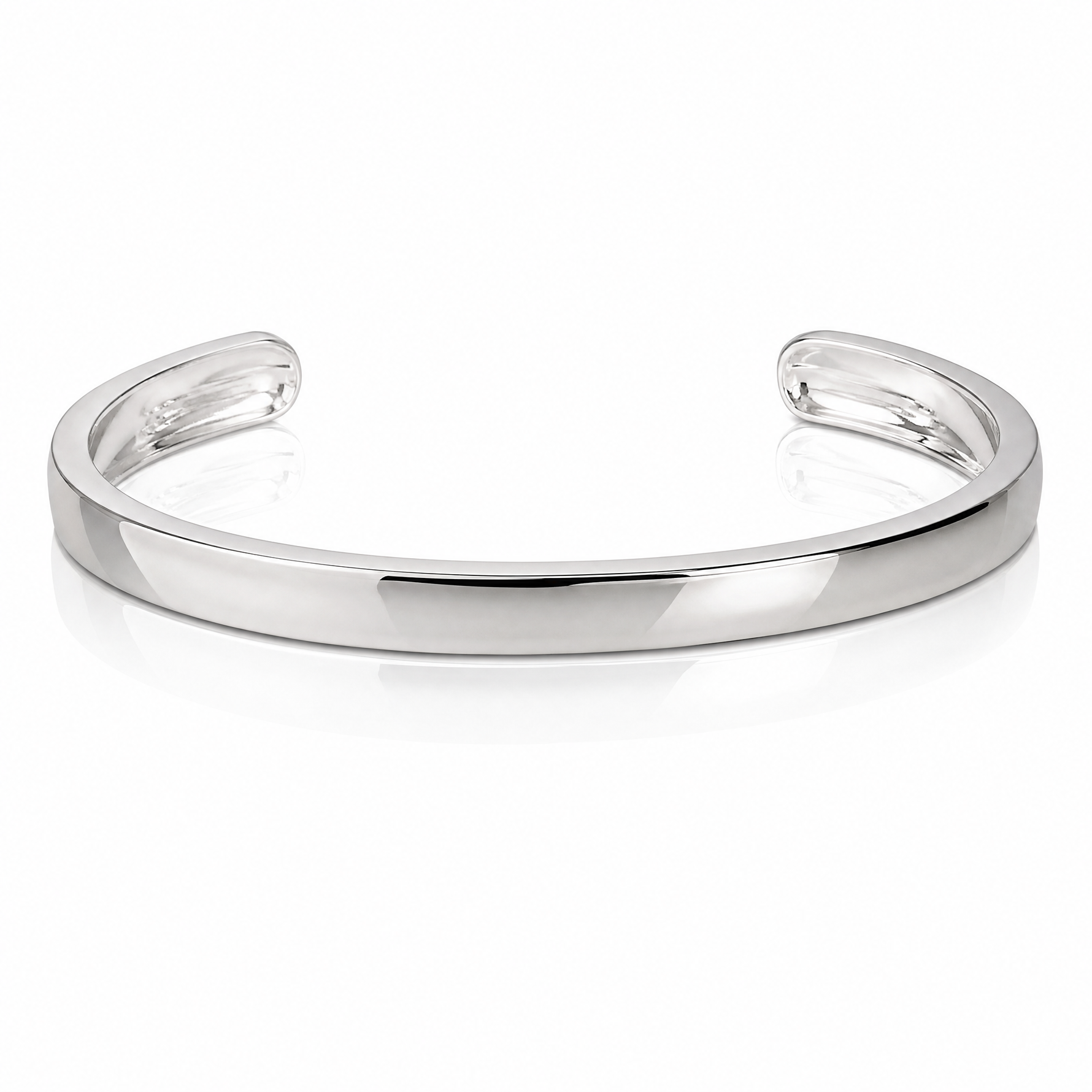 Sterling Silver 5mm Cuff Bangle - Lifestyle View