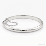 Sterling Silver Rhodium-plated 9.5mm D/C Fancy Hinged Bangle Bracelet - Lifestyle View