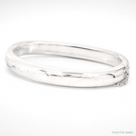 Sterling Silver Rhodium-plated D/C 10.25mm Hinged Bangle Bracelet - Lifestyle View