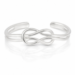 Sterling Silver Knot Design Cuff Bangle - Lifestyle View