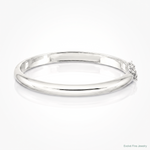 Sterling Silver Rhodium-plated 5mm w/Chain Hinged Bangle - Lifestyle View