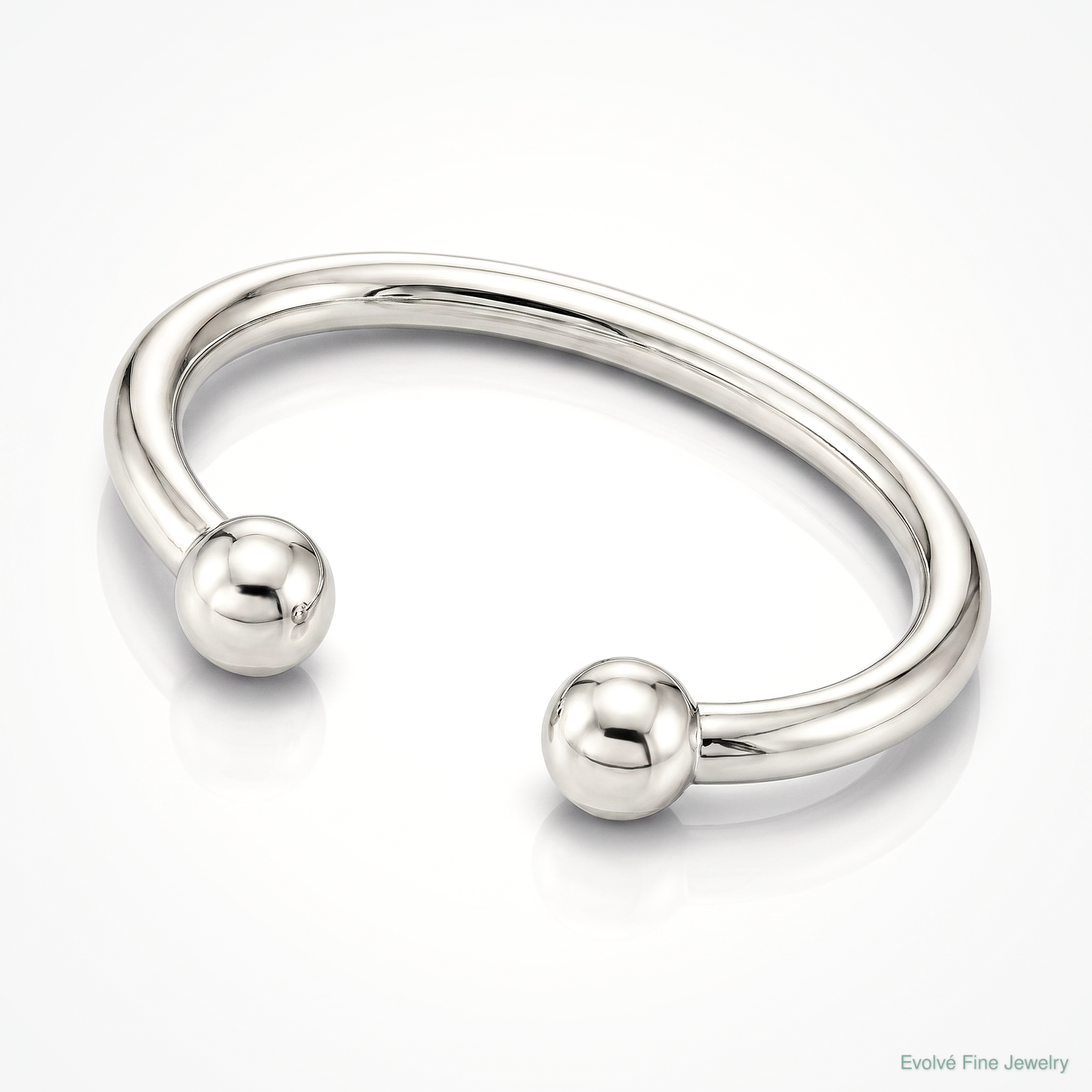 Sterling Silver Polished Baby Cuff Bangle Bracelet - Lifestyle View