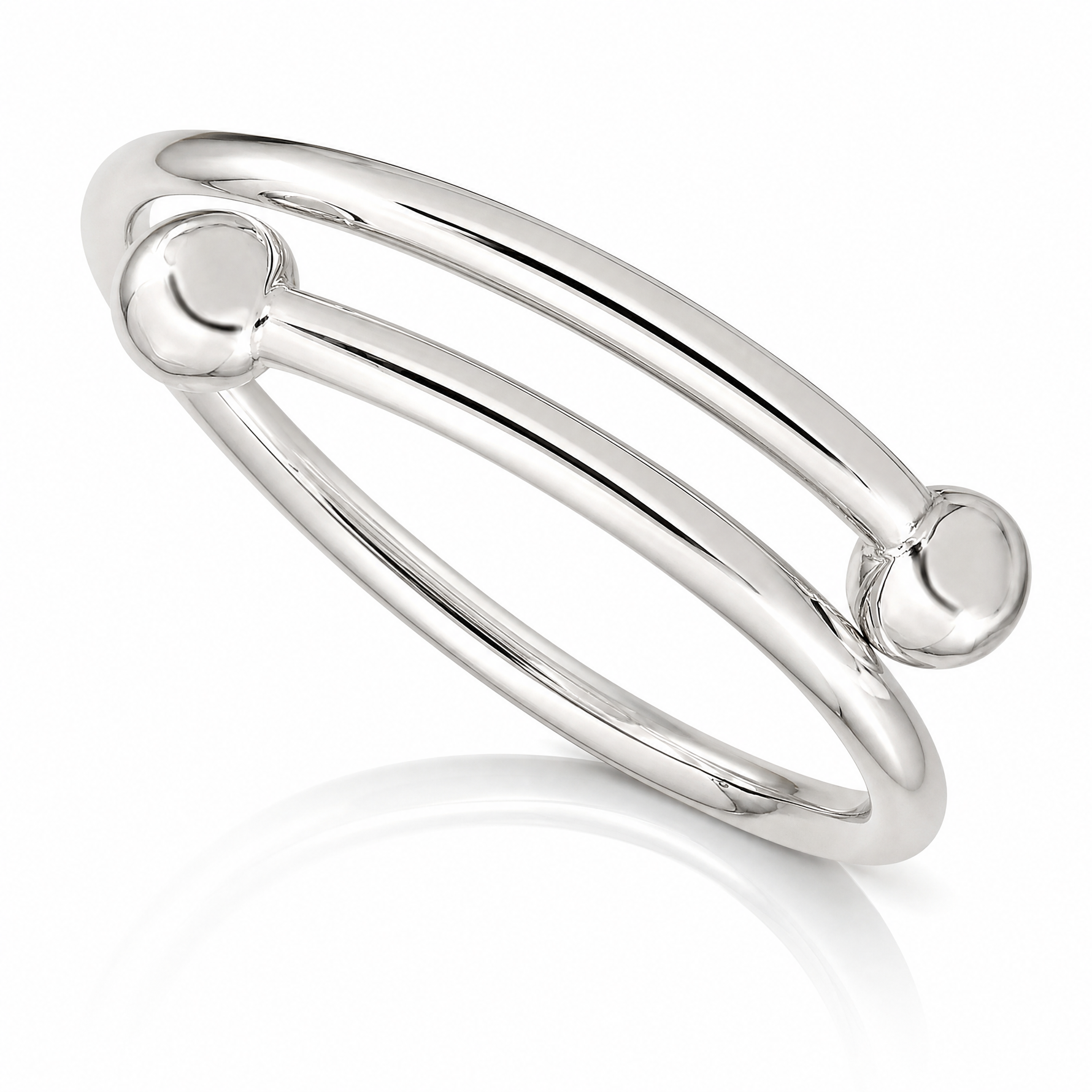 Sterling Silver Polished Flexible Baby Bangle Bracelet - Lifestyle View