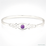 Sterling Silver Amethyst Celtic Knot Bangle Bracelet - Lifestyle View