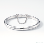 Sterling Silver RH-plated Polished 5mm w/ Safety Hinged Children's Bangle - Lifestyle View