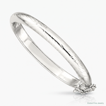 SS RH-plated Polished & D/C 5mm w/ Safety Hinged Children's Bangle - Lifestyle View