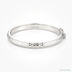 SS RH-plated Polished & D/C 4.5mm w/ Safety Hinged Children's Bangle - Lifestyle View
