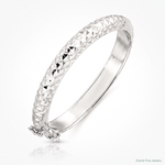 SS RH-plated Polished & D/C 5.5mm w/ Safety Hinged Children's Bangle - Lifestyle View