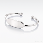 Sterling Silver Rhodium-plated Polished ID Children's Cuff Bangle - Lifestyle View