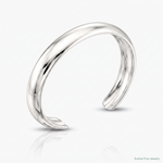 Sterling Silver Rhod-plated Polished & Domed 6mm Children's Cuff Bangle - Lifestyle View