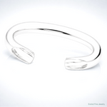 Sterling Silver Rhod-plated Polished & Domed 6mm Children's Cuff Bangle - Lifestyle View