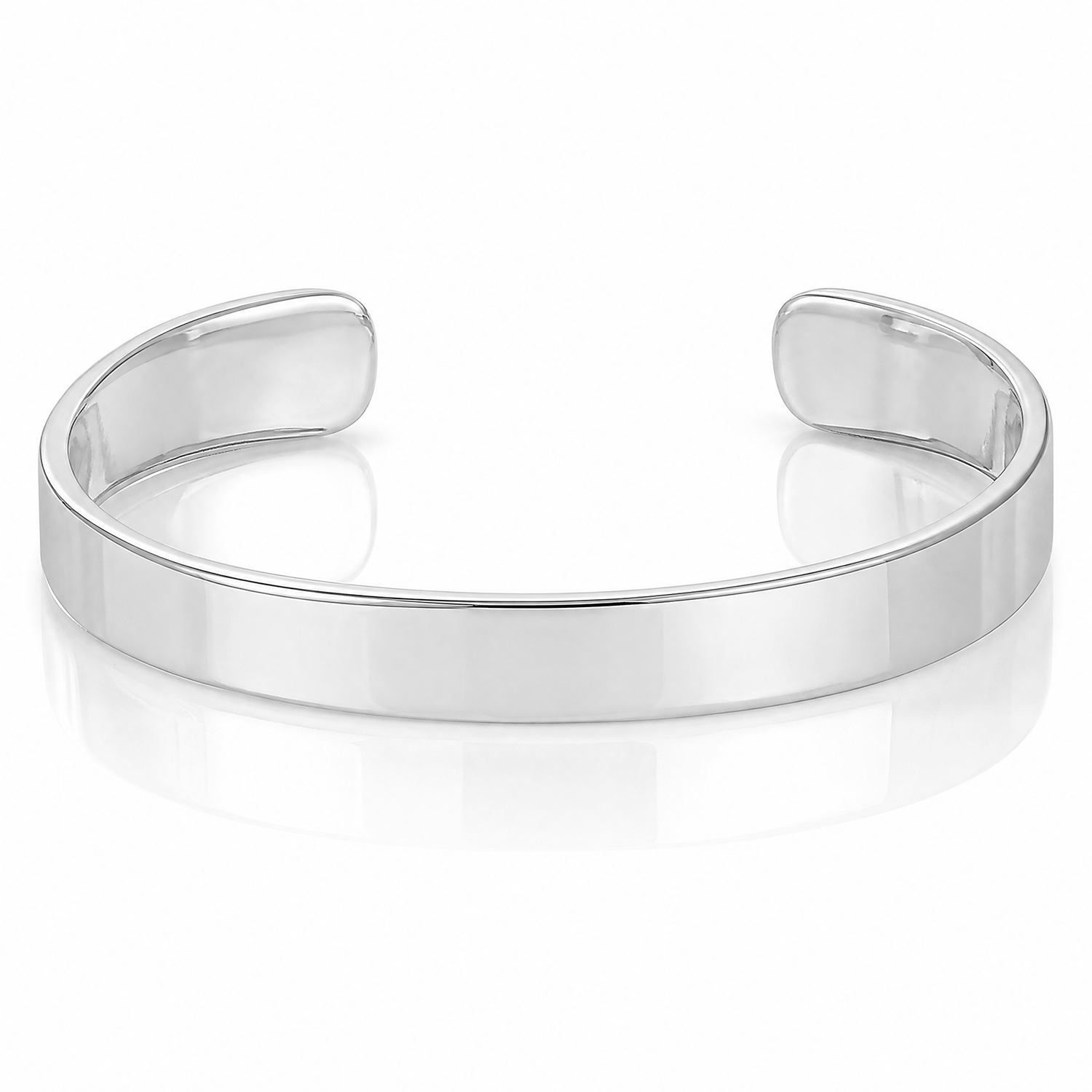Sterling Silver Rhodium-plated Polished 6mm Children's Cuff Bangle - Lifestyle View
