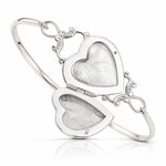 Sterling Silver 22mm Heart Locket Flexible Bangle Bracelet - Lifestyle View
