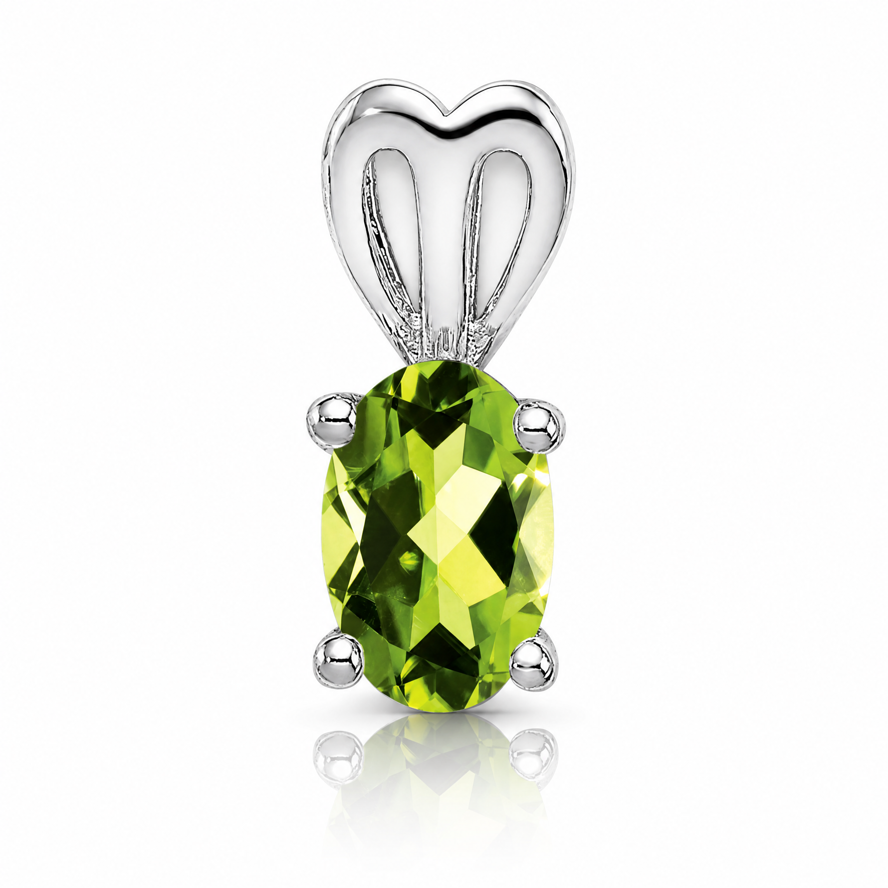 Sterling Silver Rhodium-plated Peridot Pendant - Lifestyle View