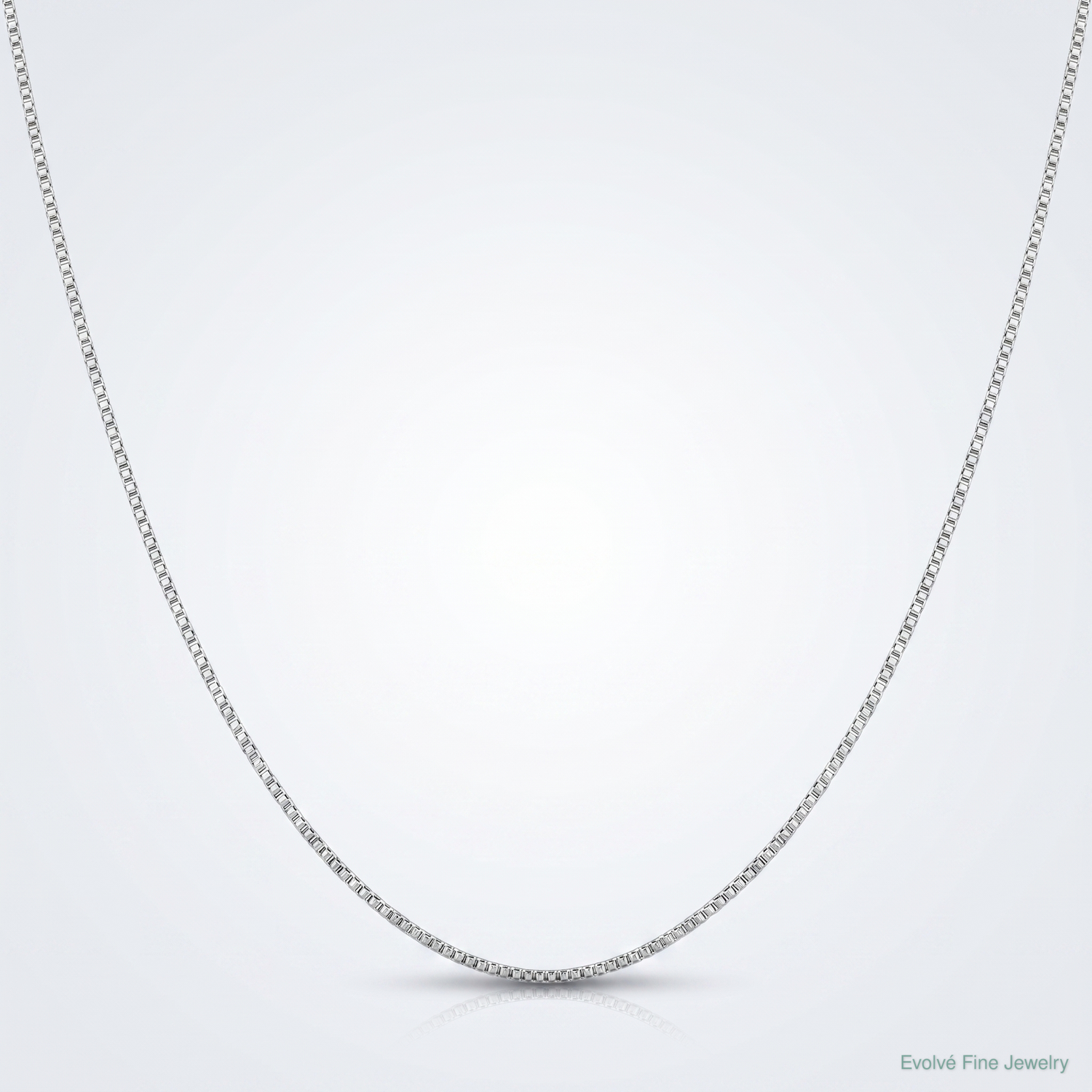 Sterling Silver Rhodium-plated .8mm Box Chain - Lifestyle View