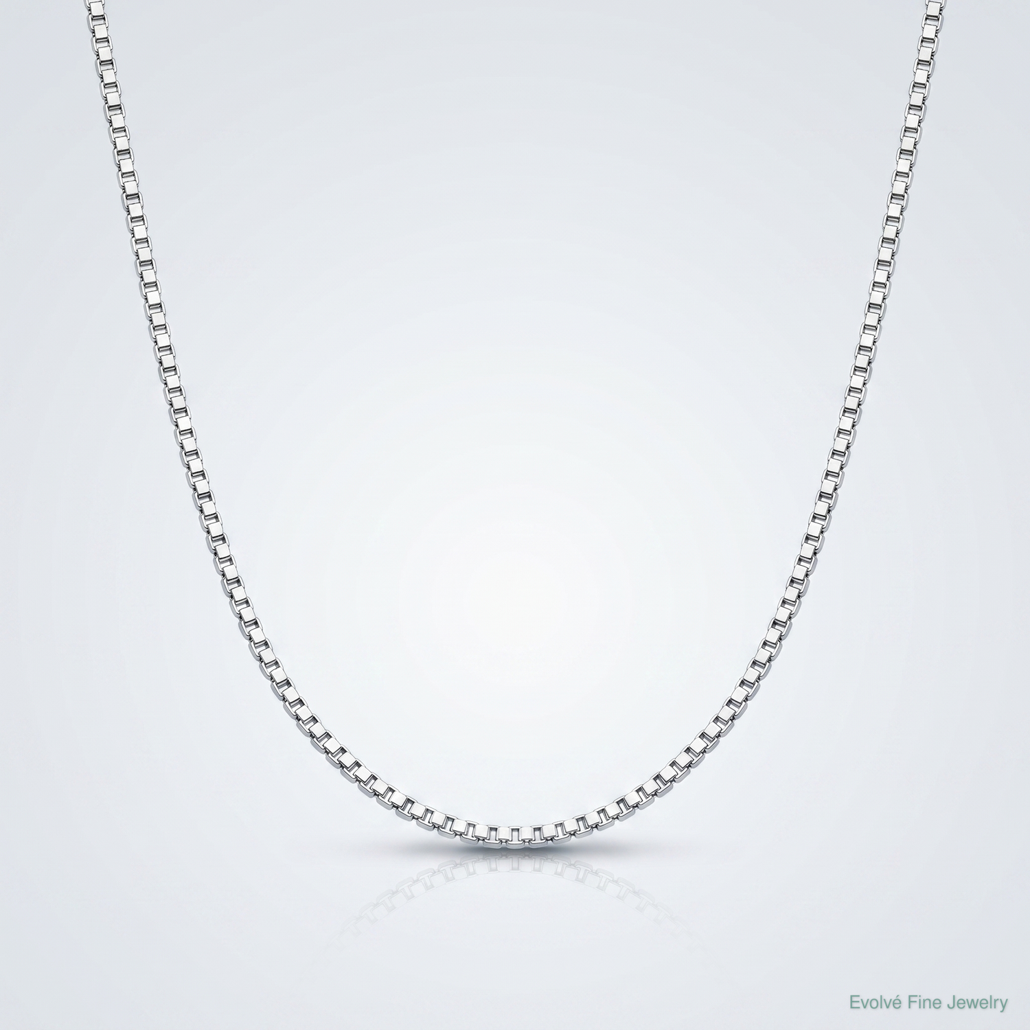 Sterling Silver Rhodium-plated .9mm Box Chain w/2in ext. - Lifestyle View