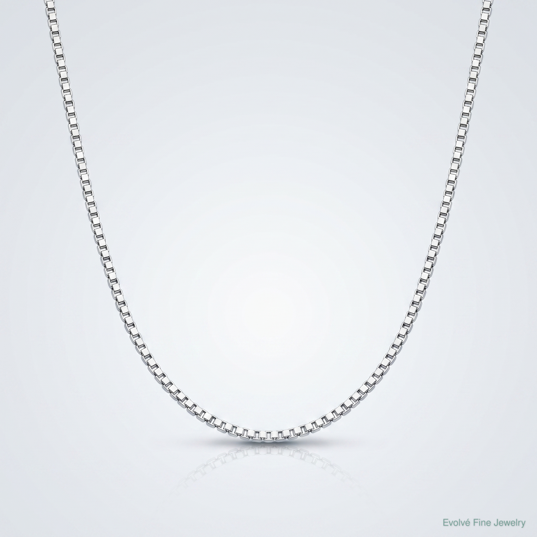 Sterling Silver Rhodium-plated .9mm Box Chain w/2in ext. - Lifestyle View