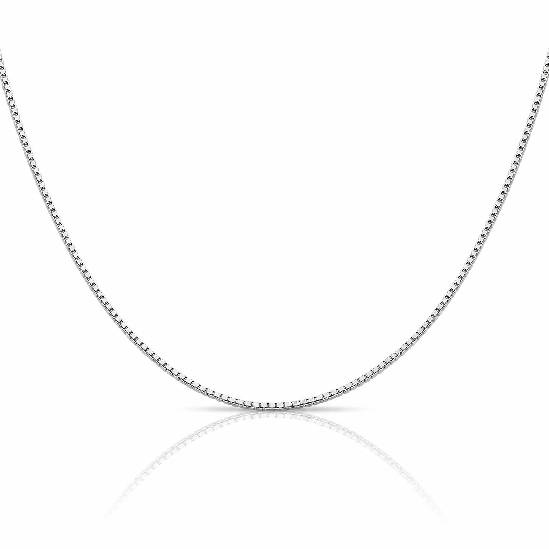 Sterling Silver Rhodium-plated 1.25mm Box Chain - Lifestyle View