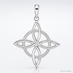 Sterling Silver Rhodium-plated Polished Celtic Eternity Knot Pendant - Lifestyle View
